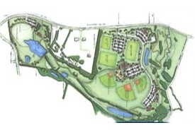 Color rendering of large active and passive public park in Frederick County Maryland